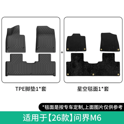 Modelə uyğun ayaqaltı Wenjie M6 car floor mats - 26-models-of-wenjie-m6-double-layer-starry-sky-carpetregular-style-floor-mats-jdw26000027