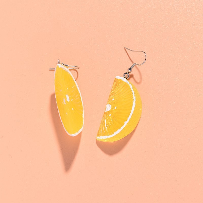 Stoving Varnish Design 1 Pair Elegant Lady Simple Style Fruit Stoving Varnish Plastic Resin Drop Earrings