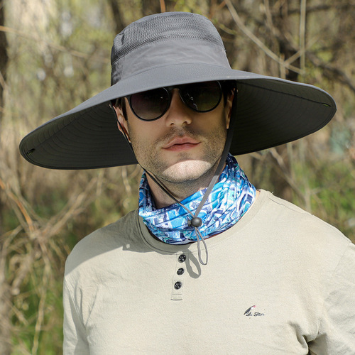 Large Brim Sun Hat for Men, Summer Breathable Face Covering Fisherman Hat for Outdoor Leisure, Unisex Order Factory Store