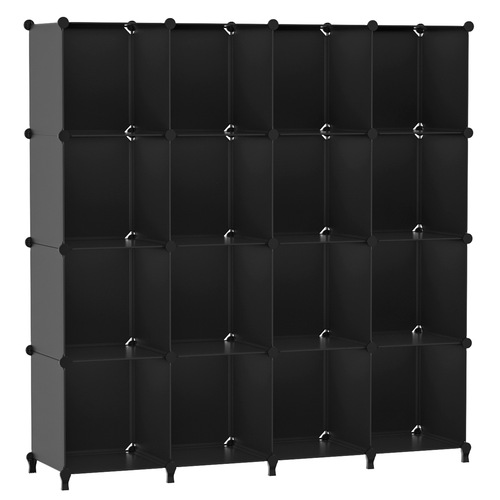 16 grid black bookshelf miscellaneous rack plastic cube storage manager plastic storage rack shelf storage rack
