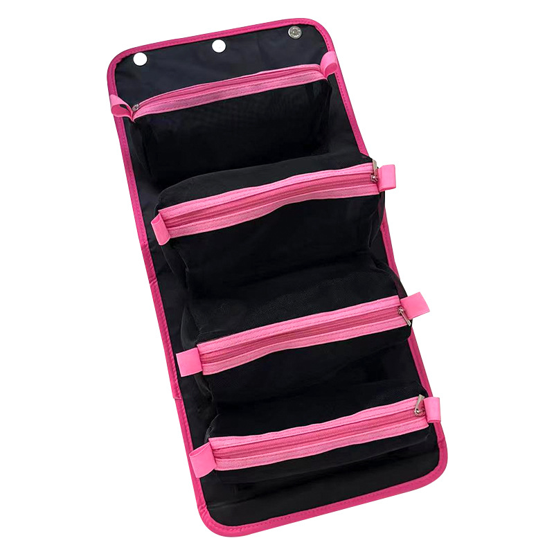 2024 nuevo bolso de lavado de perlas cuatro en uno portátil de gran capacidad alta sensación plegable bolsa de maquillaje para productos de cuidado de la piel de viaje