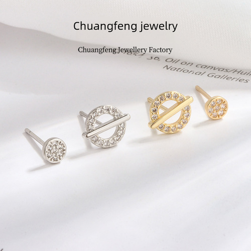 Small Design Asymmetric Circle Earrings Summer New Arrival Minimalist Earth Star Planet Earrings Suitable for Office Wear