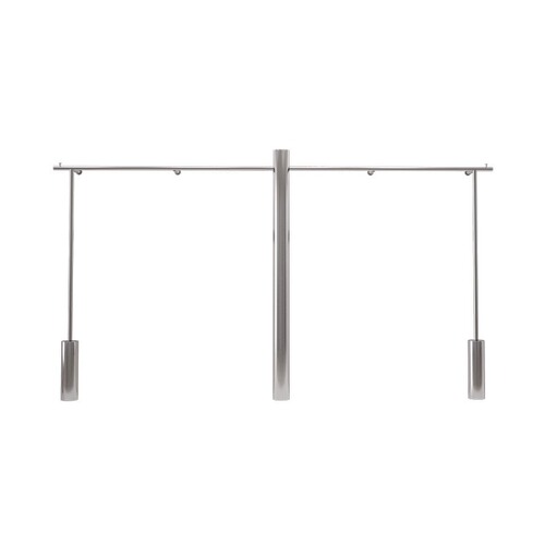 Floor-standing silver stainless steel display rack combination shelf for women's clothing store specialized hanger