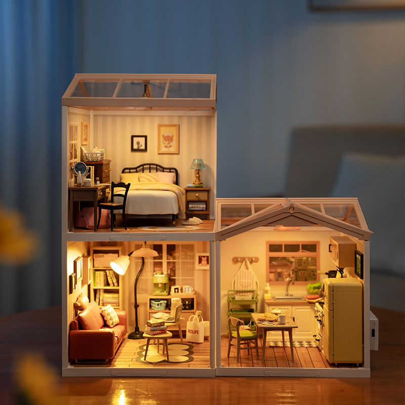 Ruozhiluo Super World dormitorio DIY Cottage 3D rompecabezas tridimensional modelo de Casa bloques de construcción juguetes de regalo hechos a mano