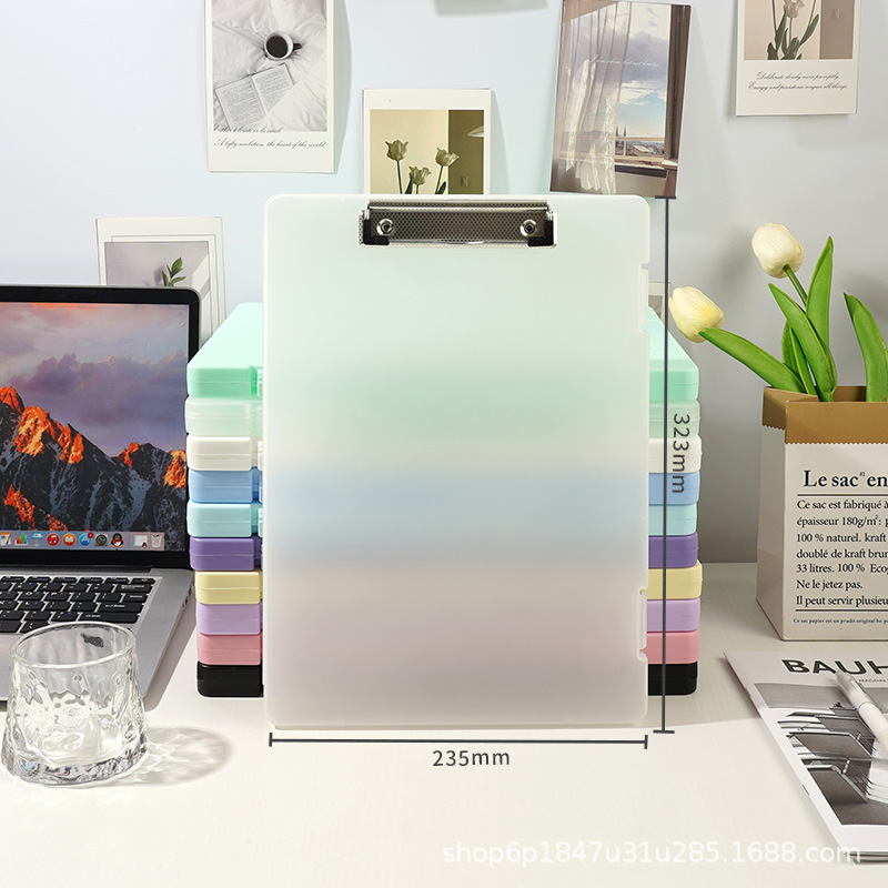 Estilo ins Morandi color dormitorio almacenamiento archivo caja A4 transparente CAJA DE INFORMACIÓN PP plástico cosméticos papelería caja