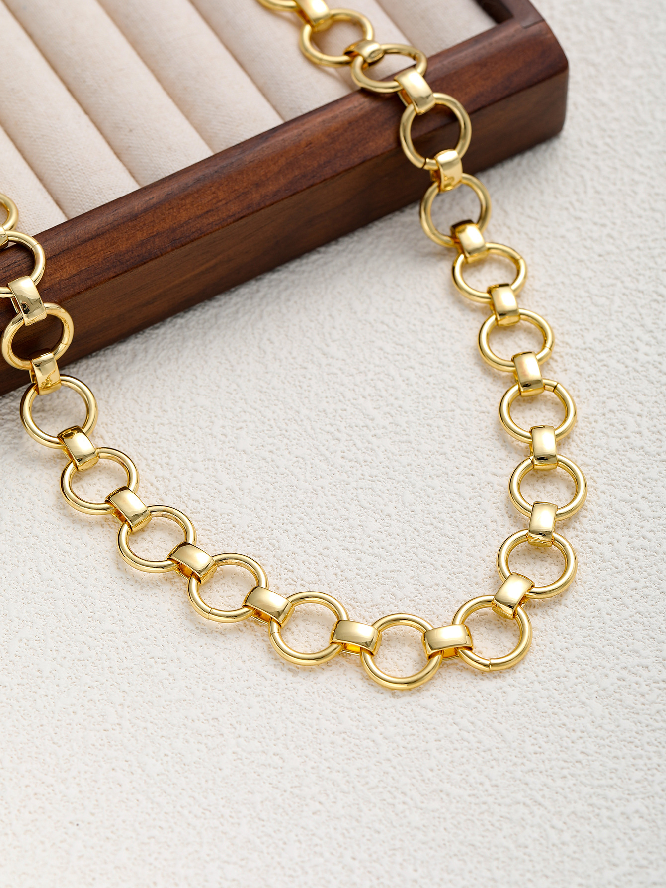 Plating Design Wholesale Jewelry Retro Classic Style Solid Color 304 Stainless Steel Plating Belcher Chain Chain Necklace