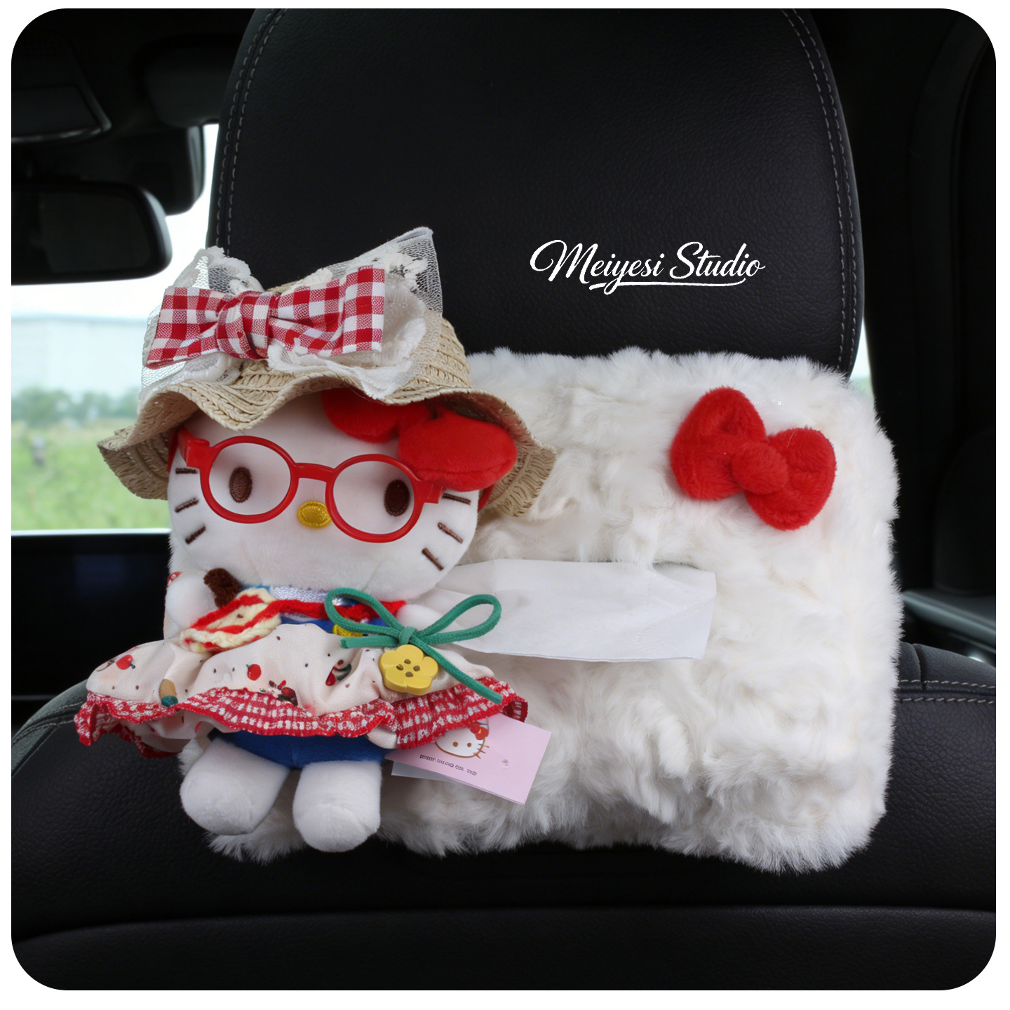 Hellokitty Car Tissue Box 2026 New Model Car Rear Headrest Hanging Type High-End Style for Women