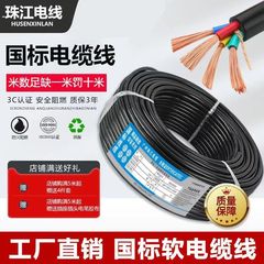 国標珠江電線RVVケーブル難燃防凍234芯保護ケーブル2.5/4/6/10平方電源コード