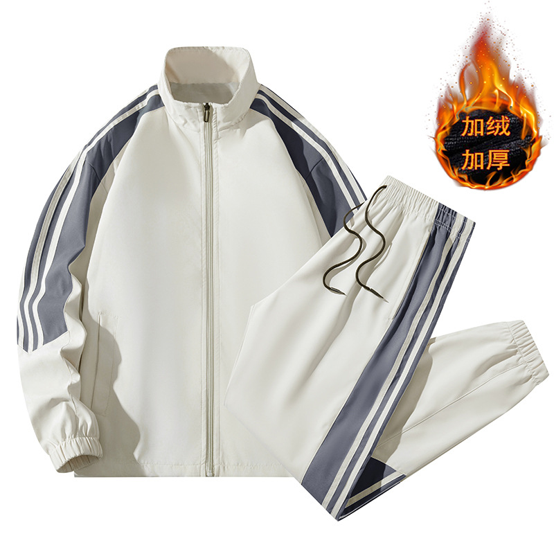 Traje deportivo de tres rayas para hombre, chaqueta informal de estilo coreano y pantalones largos, conjunto de dos piezas de exportación, talla grande.