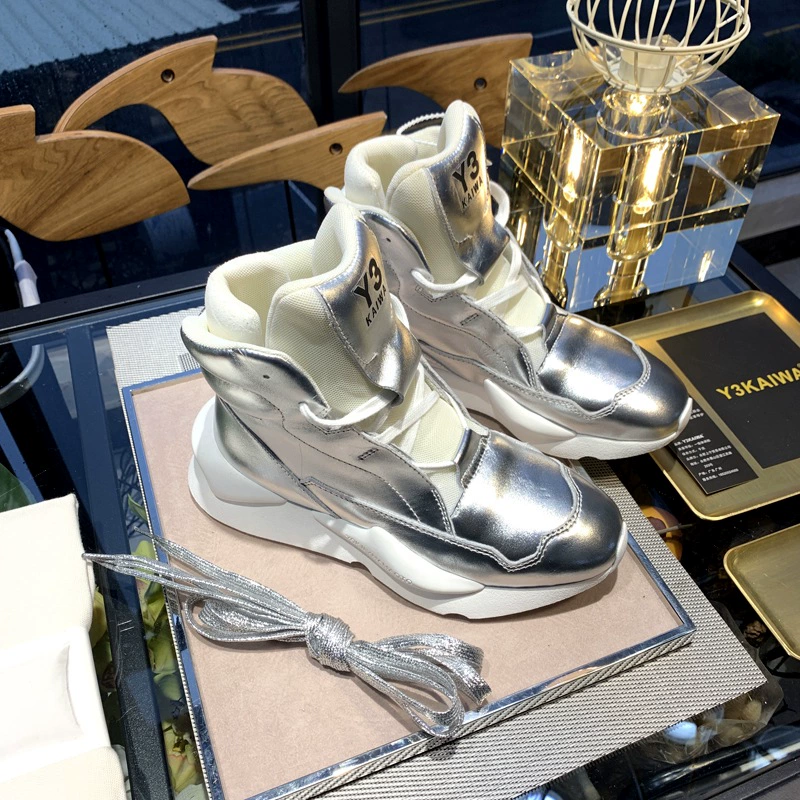 Официальный сайт флагманского магазина, зимняя теплая флисовая подкладка Y3KAIW, функциональная ветрозащитная Мужская обувь с высоким берцем, космические Серебристые две хлопковые зимние сапоги