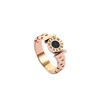 Golden ring stainless steel with letters, accessory, European style, pink gold