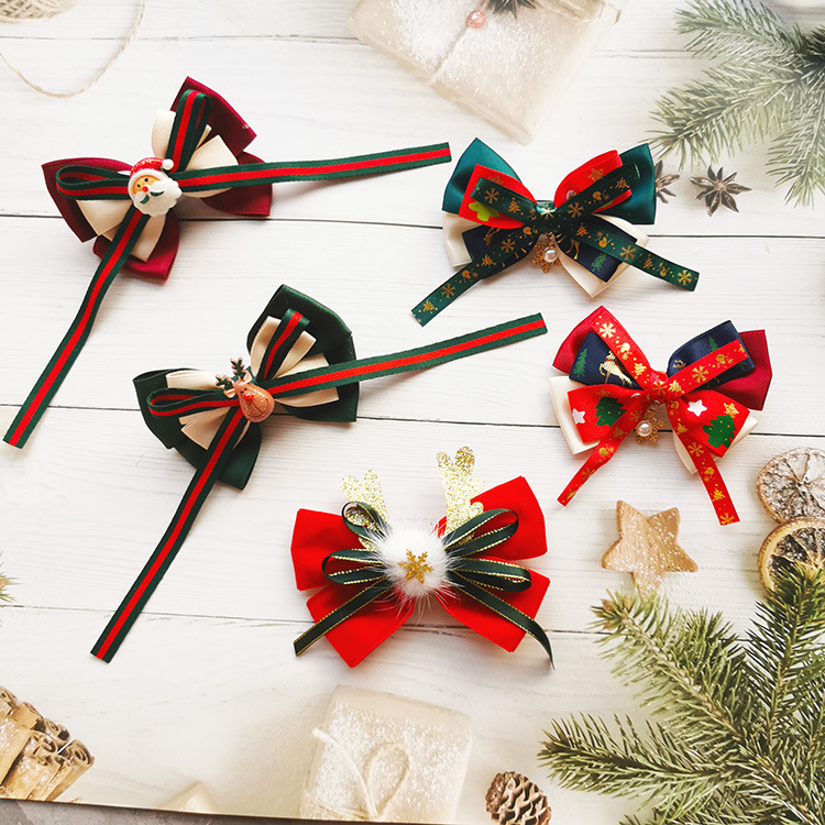 20g Weight Hair Clip Hair Accessories Type Party Occasion Christmas Festival Fashion Bow Knot Snowflake Cloth Hair Clip