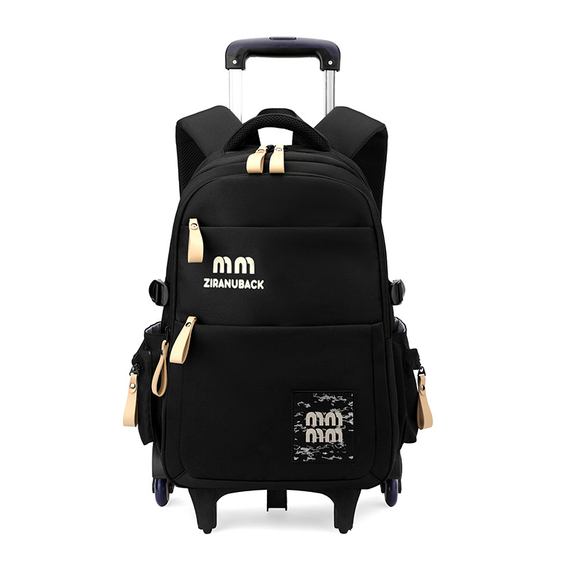 Mochila de pescado natural para niños, mochila de doble propósito para estudiantes de primaria, mochila con ruedas para estudiantes de secundaria 3 - 6