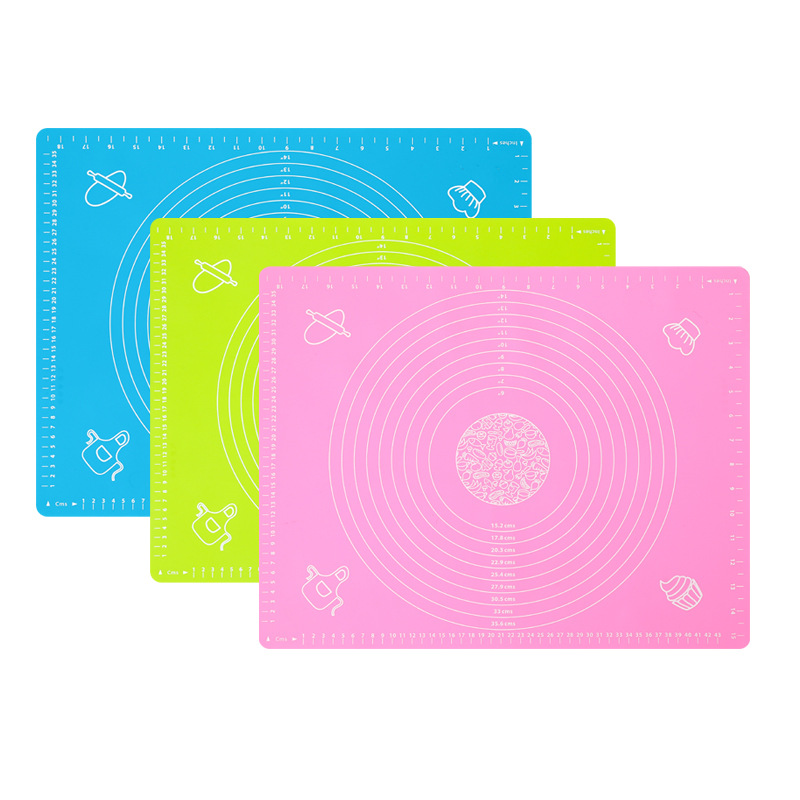 40*50cm Food-Grade Silicone Thickened and Weighted Dough Rolling and Kneading Mat with Graduations Soft Cutting Board Cooking Board