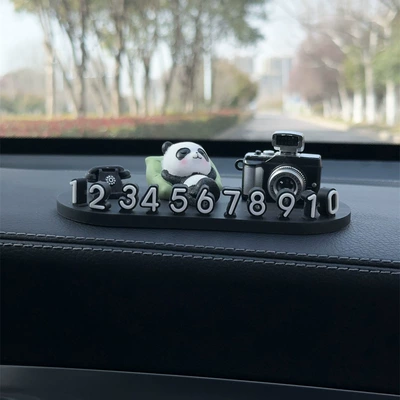 Car Temporary Parking New Nömrəli dayanma kartı - sleeping-panda-camera-vertical-parking-plate