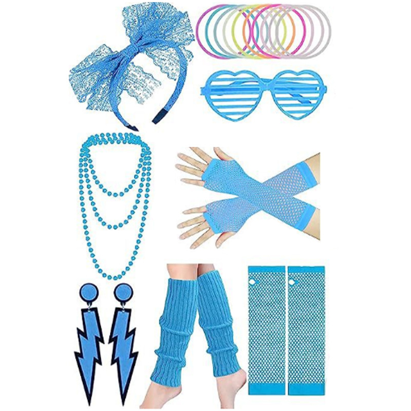 1980 danza 80s accesorios diadema guantes rótula pulsera gafas traje 80s danza vestir