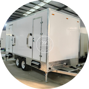 Foreign Trade Customized 2-Door Mobile Bathroom Outdoor Scenic Camping Style Toilet Toilet Environmentally Friendly Public Toilet Trailer