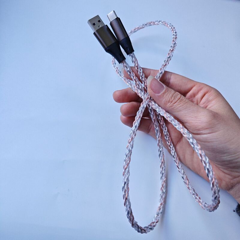 クロスボーダー2in1カラフル急速充電データケーブルRGB発光グラデーション亜鉛合金4in1多機能充電ケーブル|undefined