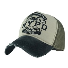 亞馬遜跨境爆款字母NYPD戶外遮陽帽純棉警察Police棒球帽鴨舌帽