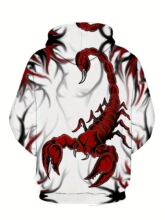 Q 52802 3D Skull Print Hooded Sweatshirt �Ų�ӡ������