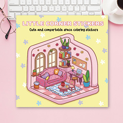 新しいクロスボーダーぬりえステッカー diy 小さなコーナー大人とティーンエイジャーかわいいリラックススペースデザインぬりえステッカー