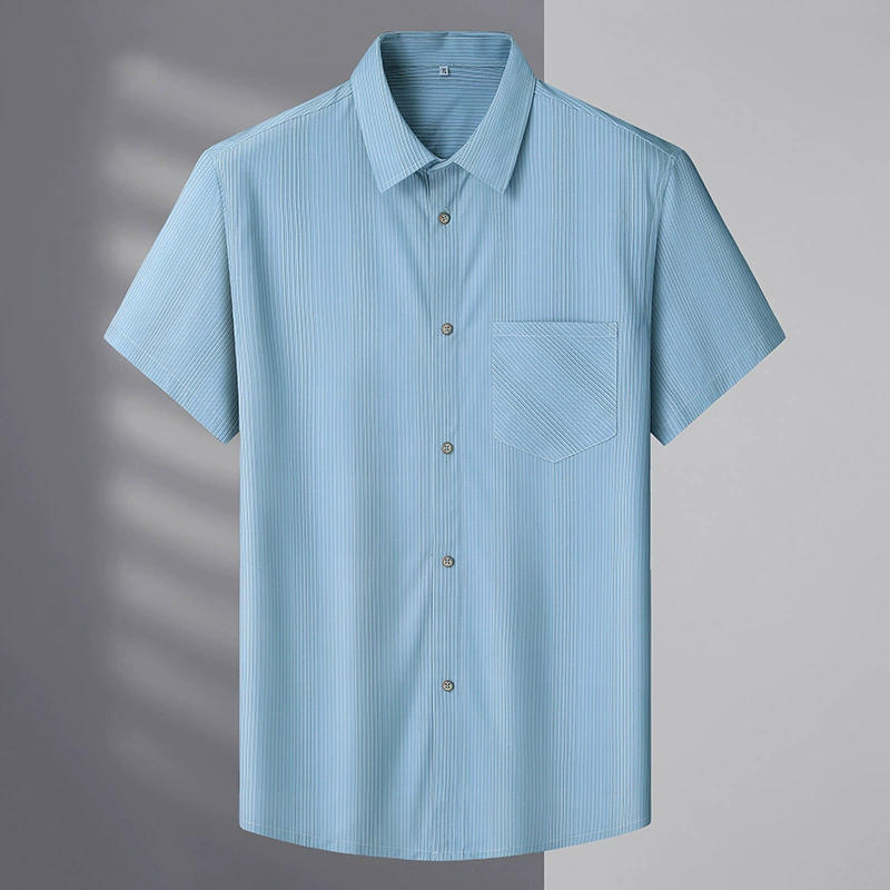 Летняя новая модель мужская толстая рубашка с короткими рукавами плюс жир