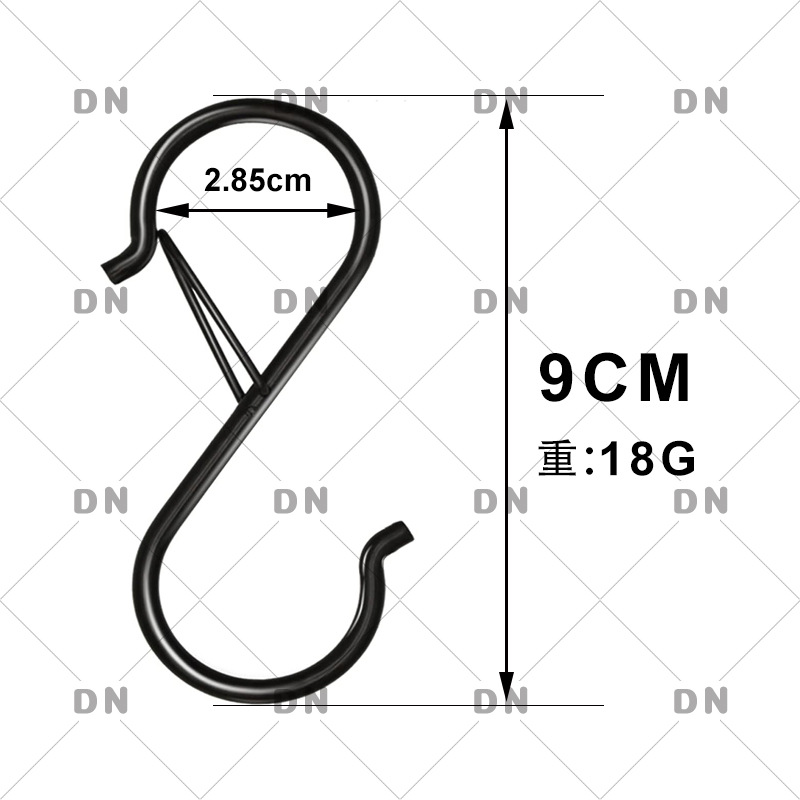 오래된 S 후크 (검정-높이 9cm)