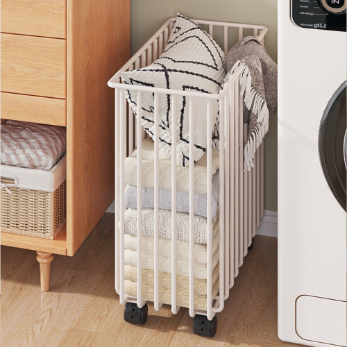 Laundry basket, household dirty clothes basket with wheels, movable bathroom dirty clothes storage basket, bathroom artifact