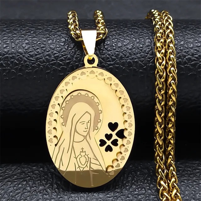 Vintage Square Medal Necklace 5