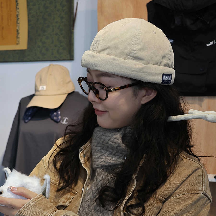 Otoño y invierno japoneses de vello retro gorra de piel de melón hombre hip-hop gorra de calle mujer gorra de moda universal