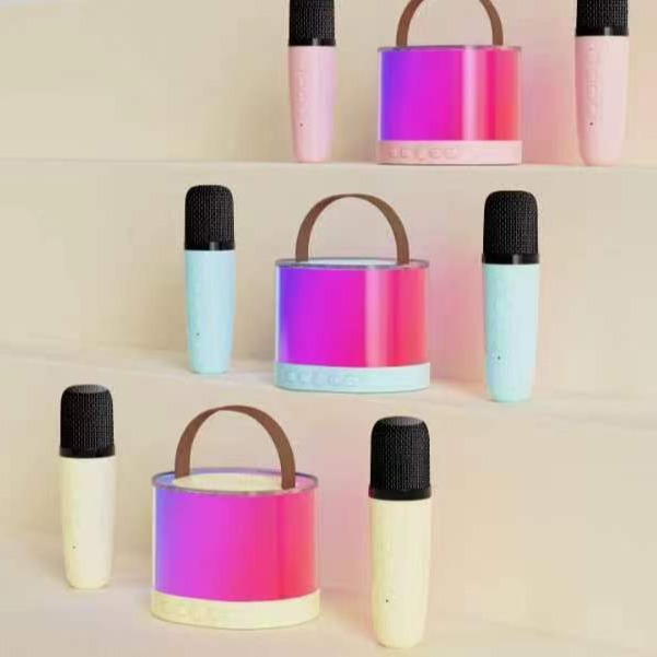 K52 completo LED de luz de audio Bluetooth portátil mini micrófono inalámbrico karaoke micrófono de audio traje transfronterizo