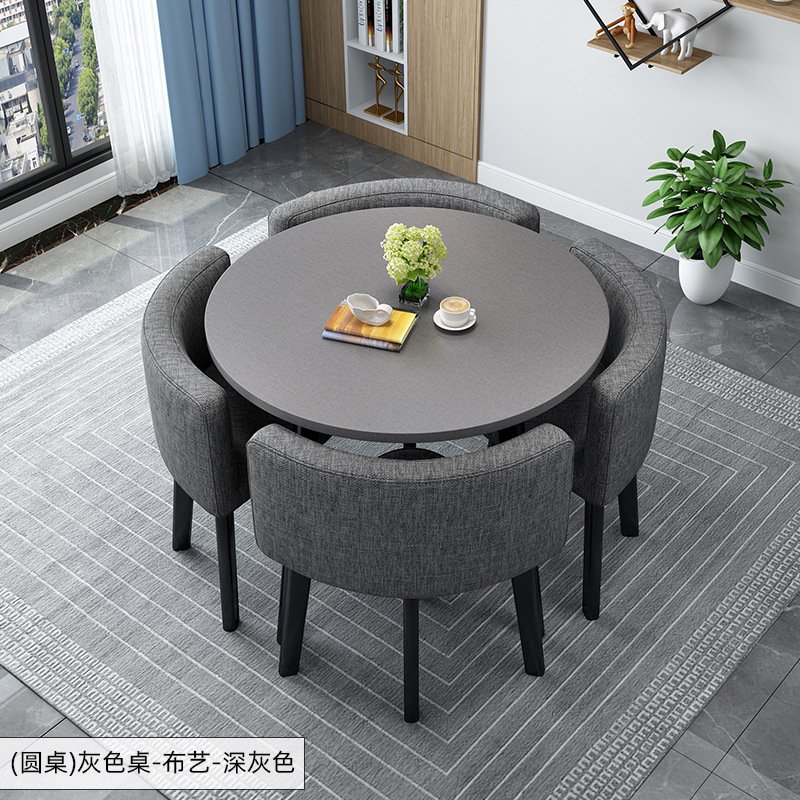 Simple Recepción y negociación pequeña mesa redonda mesa de recepción negociación reunión mesa de invitados y silla traje Oficina área de descanso mesa y silla combinación