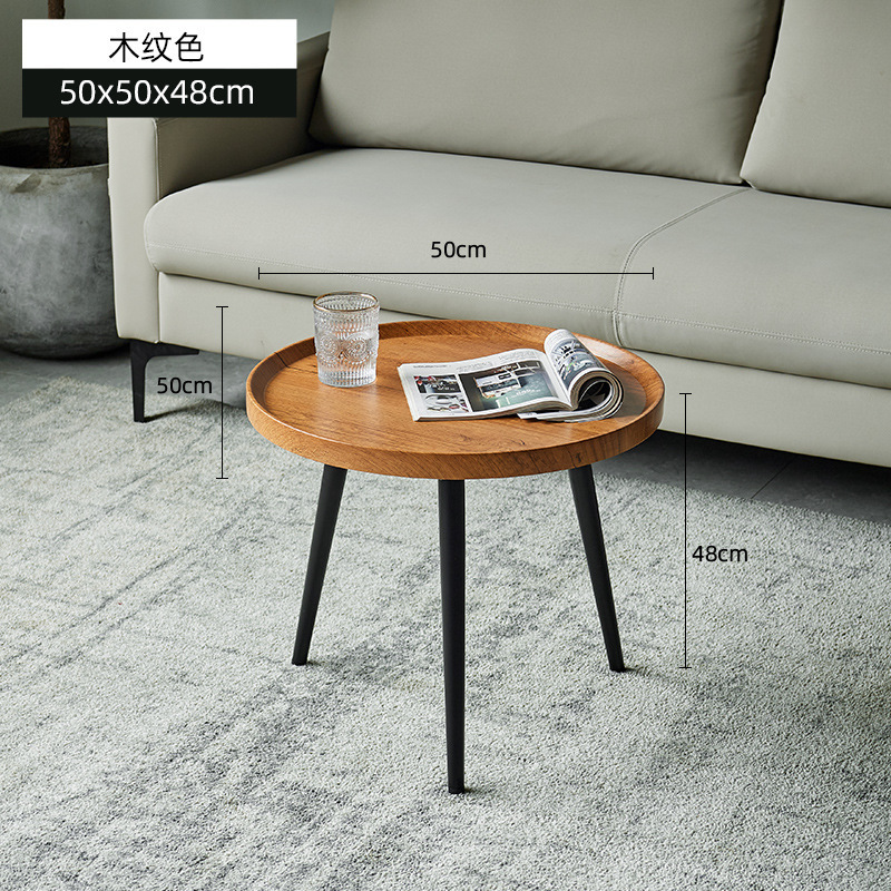 ソファサイドテーブル無垢材ラウンド小さなコーヒーテーブルリビングルームバルコニーコーナーテーブル小さなテーブルインターネットセレブクリエイティブラウンドテーブル小さなコーヒーテーブル|undefined