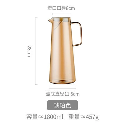 Glass capacious teapot, set for home use, iced tea
