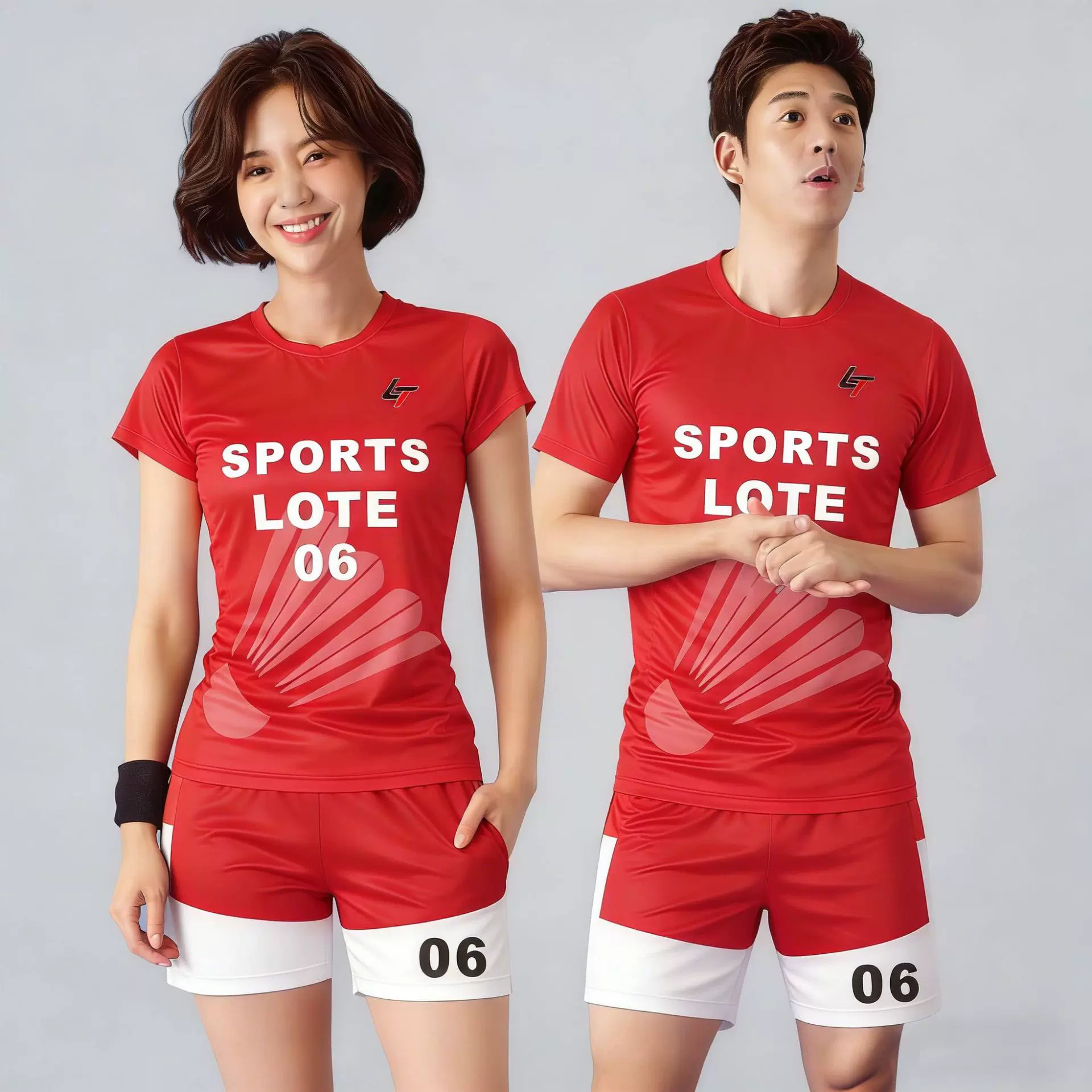 厂家印花羽毛球服透气吸汗运动短袖自由设计图案专业速干羽毛球服