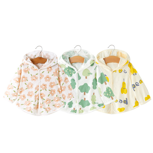 Baby Sun Protection Clothes Infant Summer Thin Breathable Jacket Boys Children Air Conditioning Shirt Girls Summer Top Open Shirt