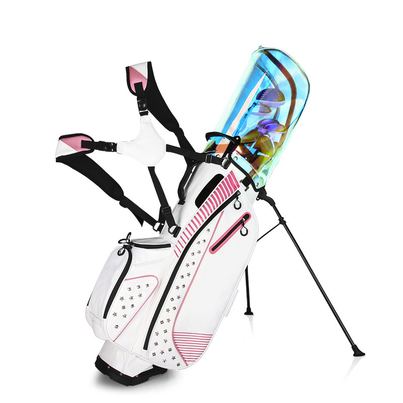 Túi đựng đồ golf nữ nhẹ da sợi nhỏ chống thấm — 401007-Trắng hồng, 401007-màu xanh navy