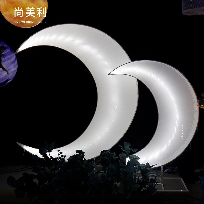 Iron Art Moon Accesorios para bodas Lámpara de guía de carretera Meichen Hotel Estilo moderno Salón de cine Decoración del lugar del escenario Accesorios
