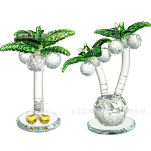 两颗椰子苹果树水晶摆件工艺品新居乔迁玄关客厅景观装饰跨境货源
