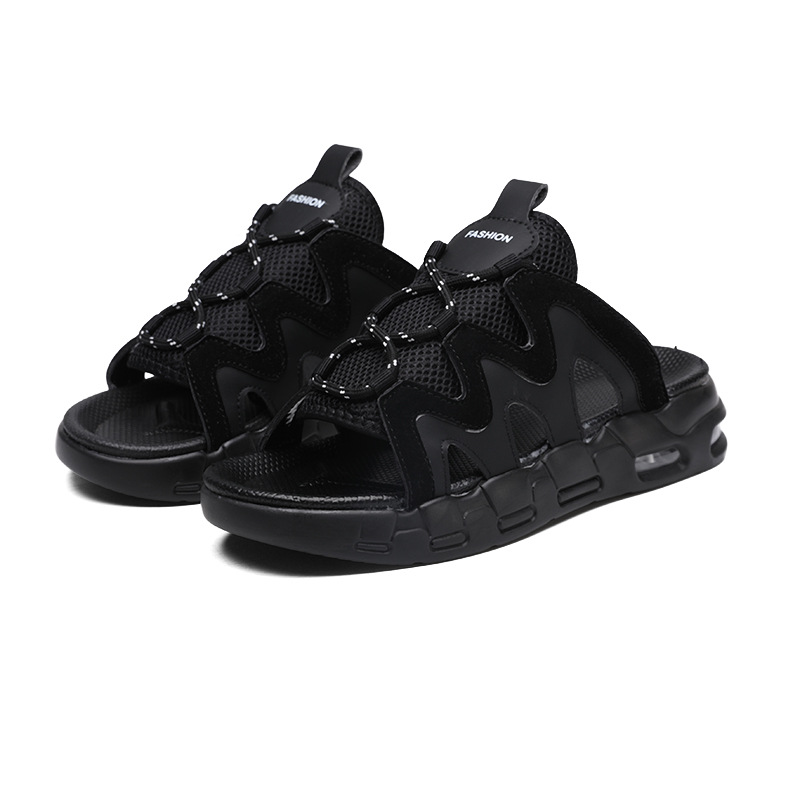 Zapatillas de hombre de comercio exterior de verano 2025, nueva marca de moda de verano, ropa exterior de moda antideslizante, sensación de mierda al aire libre, fondo grueso