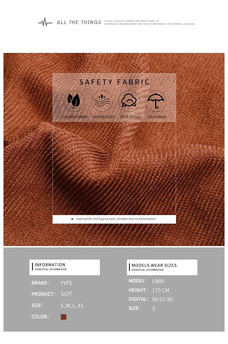 Mode Damenbekleidung neues zweiteiliges Set aus einfarbigem Cord-Anzugrock_voghion.com