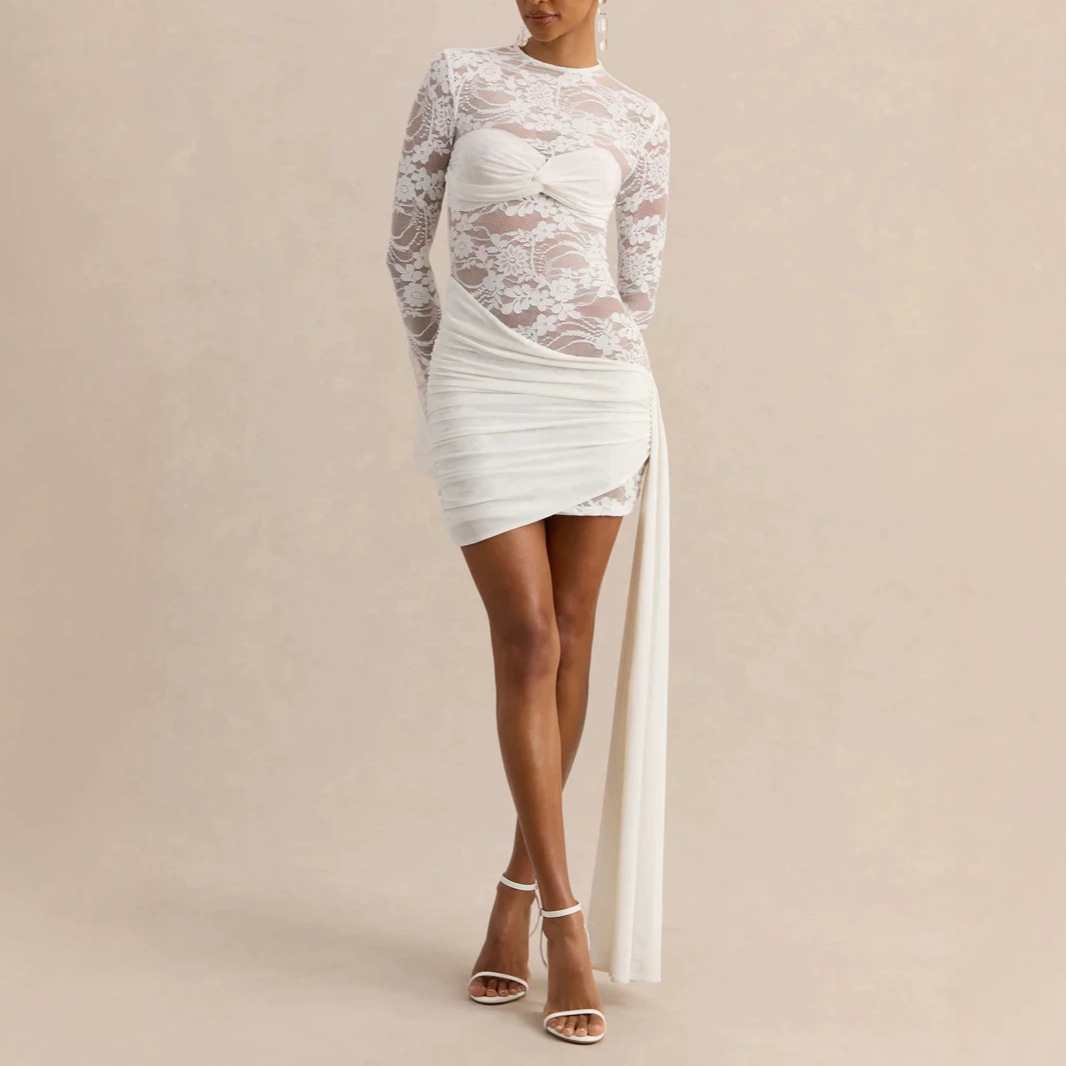 white lace sexy long-sleeve