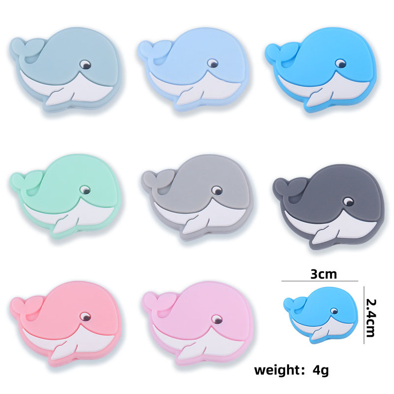 Nuevo bebé suministros dibujos animados animal ballena mordedor cuentas creativo molar DIY bebé pezón anti-gota cadena juguete