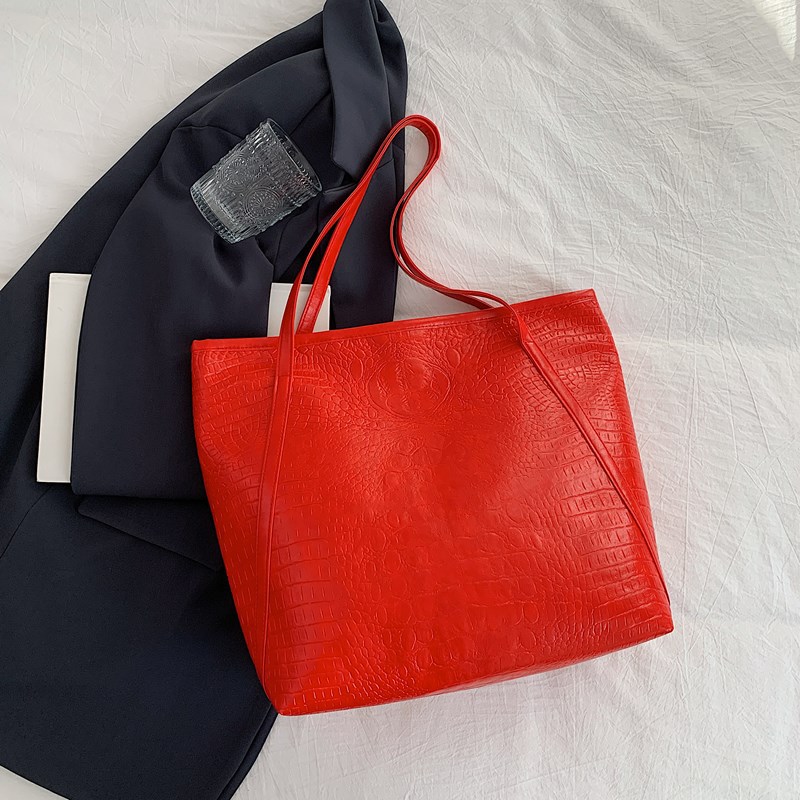 2024 bolso retro de mujer nueva gran capacidad cocodrilo estampado bolso de hombro de viaje de alta calidad