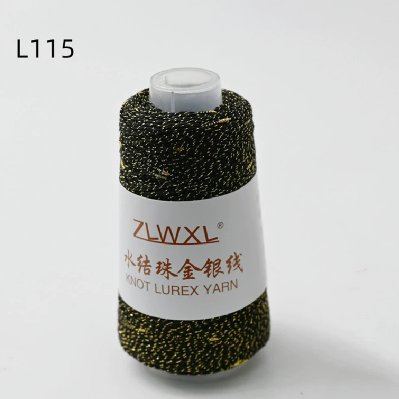 Woven silk threads handmade, 50 gram, gold and silver