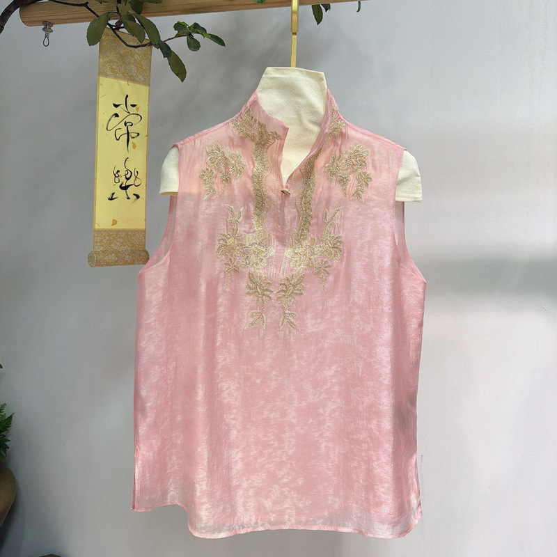 High-End Silk-Like Fabric with Intricate Embroidery, Versatile and Exquisite Small Vest Top, 2026 Summer Nanyou Wholesale Women's Clothing High-End Silk-Like Fabric with Intricate Embroidery, Versatile and Exquisite Small Vest Top, 2026 Summer Nanyou Wholesale Women's Clothing