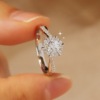 Fashionable classic adjustable wedding ring for beloved, light luxury style, one carat