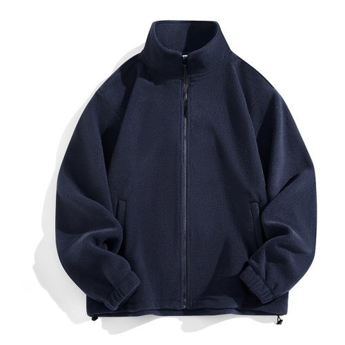 Autumn and winter new wavy velvet jacket outer public version solid color outdoor trend couples warm heating and velvet hoodie