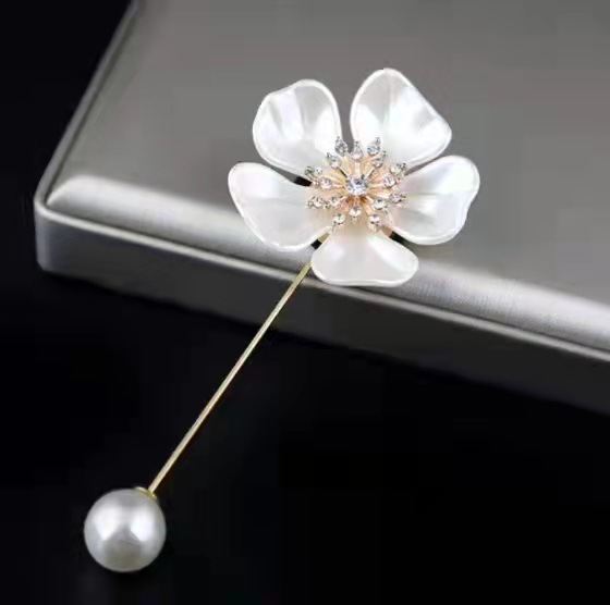 Camellia Brosche Mit Perlen Elegantes Accessoire Für Jacken_voghion.com