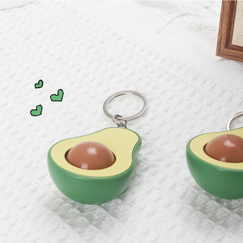 Avocado Rolling Ball Stress Relief Products Mini Massager Personalized Fun Fruit Decompression Keychain School Bag Pendant